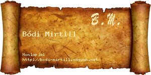 Bódi Mirtill névjegykártya